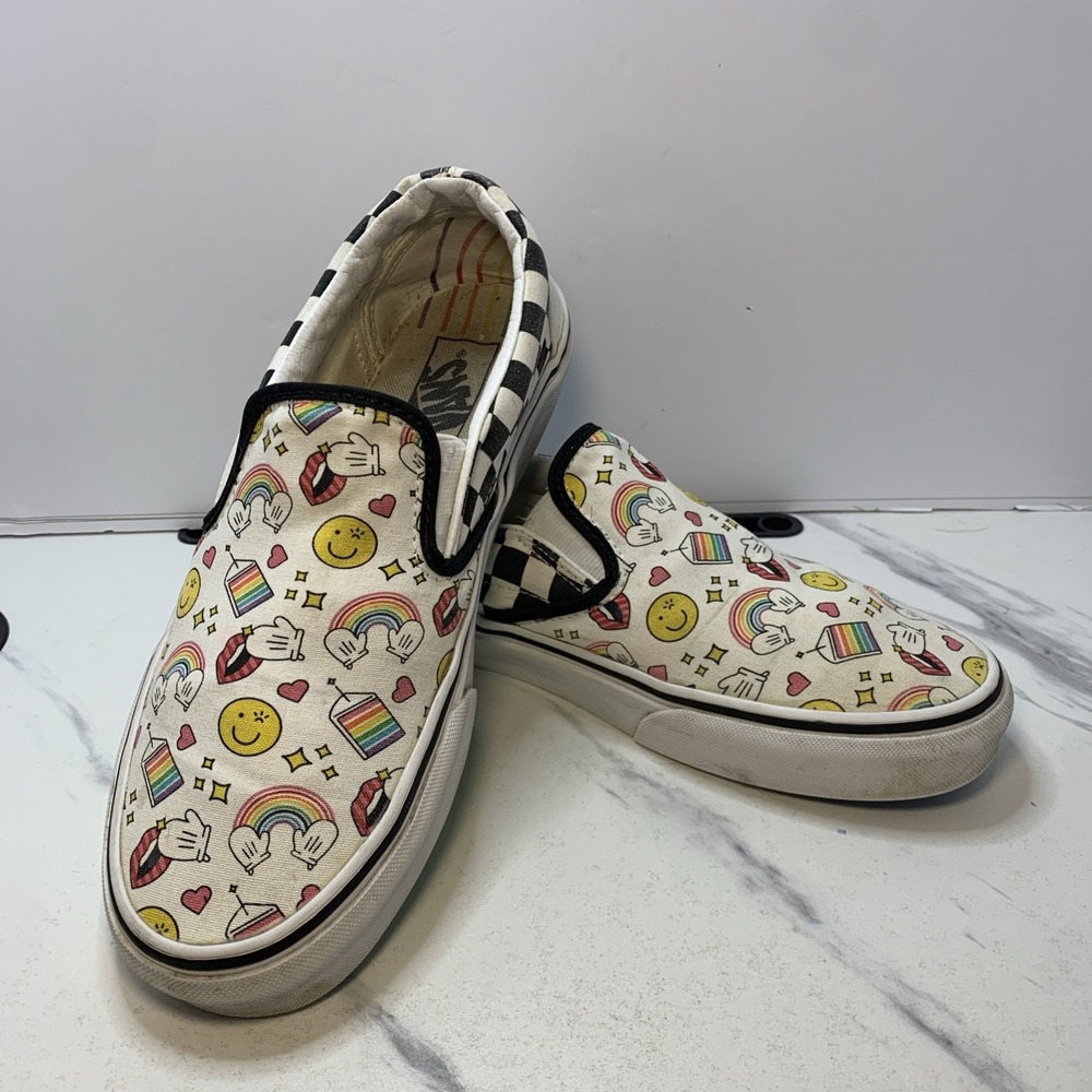 VANS x Flour Shop Slip-On  Black/White Checker "Cake Bake" Sneakers 8.5M/10W